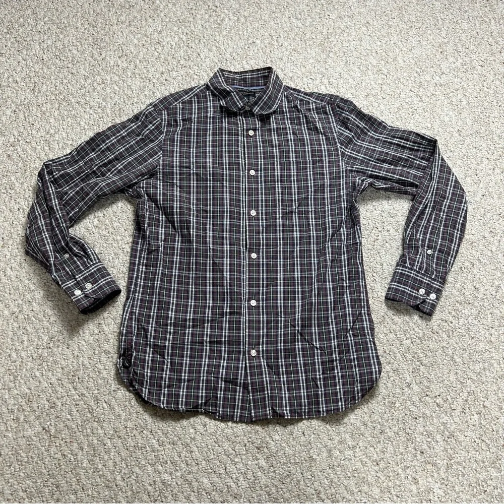 Banana Republic Plaid Dress Shirt Mens Small Cotton Button Up Collared Casual